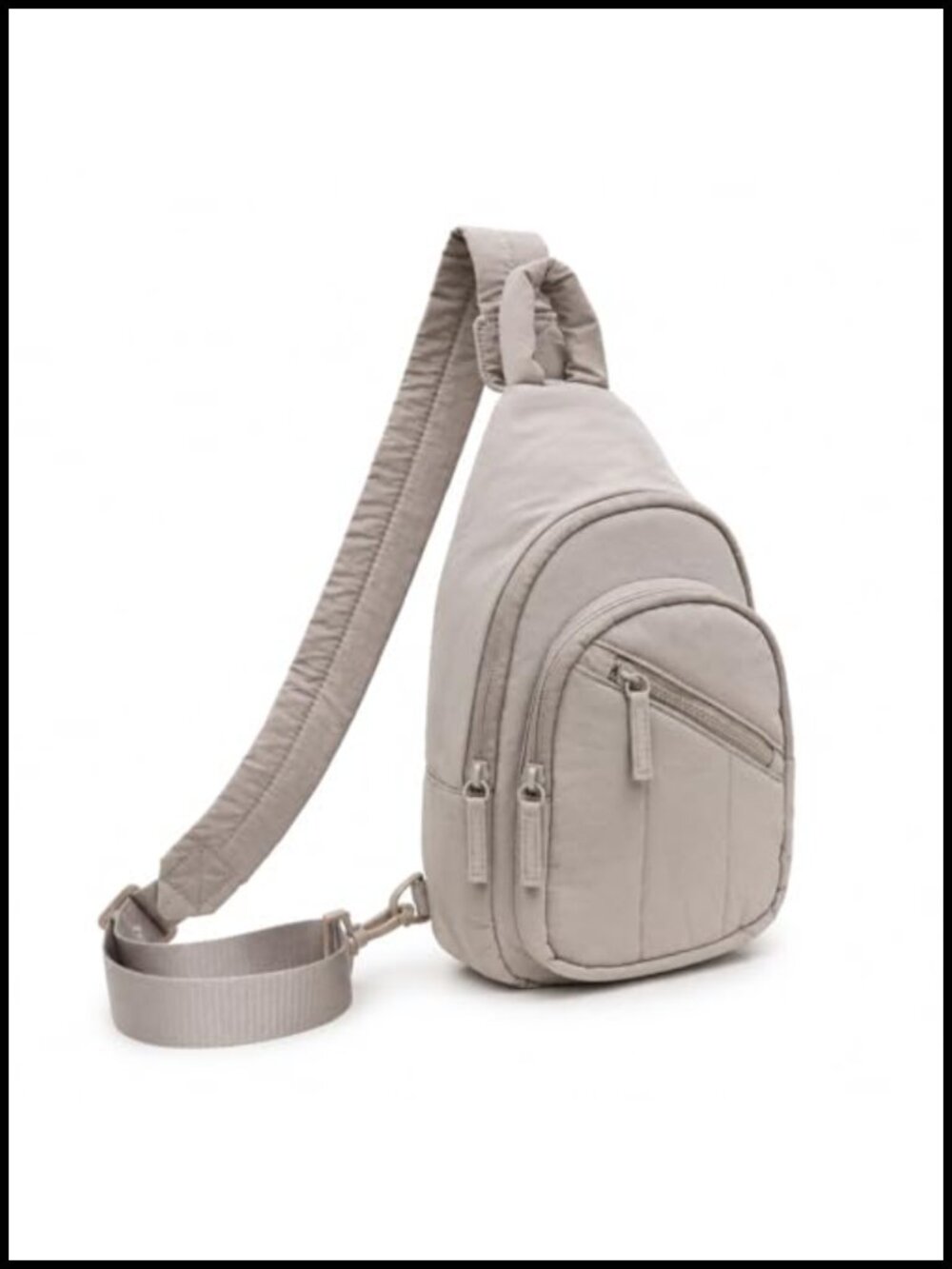 Quilted Crossbody Sling Bag RFID Card Slots Hidden Water Bottle Pocket